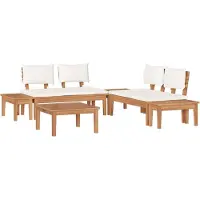 vidaXL Gartensofa-set 3 pcs Braun und Creme
