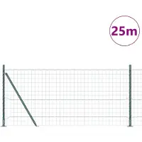 vidaXL Euro-Zaun mit Betonsockel 25 x 1,0 m PVC-beschichteter Stahl