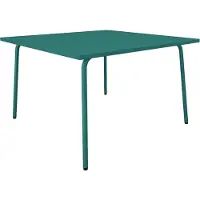 Vente-unique Gartentisch quadratisch - L. 120 cm - Metall - Blau - MIRMANDE von MYLIA
