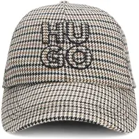 HUGO Cap mit Hahnentritt-Muster und Stack-Logo Grösse ONESI
