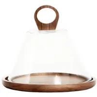Hobby Hall Servierplatte "Lenne" in Transparent/ Hellbraun - (H)19 x Ø 23 cm - onesize