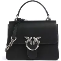 Pinko Handtasche Umhängetasche Love One Top Handle Mini Light Black - Old Silver schwarz