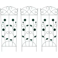 vidaXL Gartenzaun 3 stk. Grün 110,5 x 42,5 cm Stahl
