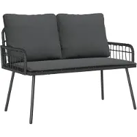 vidaXL Gartenbank mit Kissen Anthrazit 114 x 64 x 90cm Stahl