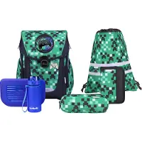 MCNEILL Schulranzen Primo Schoolbag Set 9-teilig Game Zone grün