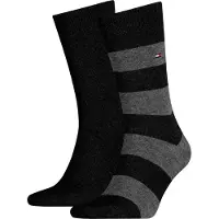 Tommy Hilfiger Socken "TH MEN RUGBY SOCK 2P" 2 Paar, 2 Stk. tlg. mit Rippenstrickbündchen, atmungsaktiv