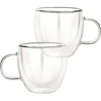 Cheffinger 2er Set Gläser mit Henkel Doppelwandig
