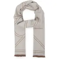 Calvin Klein Schal Emblem Repeat Lw Shawl W Fringes LV04F8074G Weiß