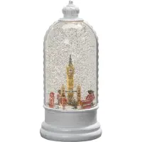 Konstsmide LED Wasserlaterne London Szene H 26,5 cm Lichtfarbe warmweiß batteriebetrieben inkl. 5 Stunden Timer