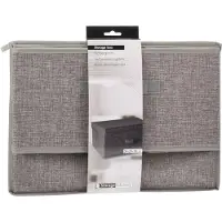 H&S Faltbare Stoff Aufbewahrungsbox mit Deckel, Grau, 39x28x19cm