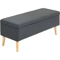 HOMCOM Sitzbank mit Stauraum Polsterbank 110 x 39 x 45 cm Dunkelgrau