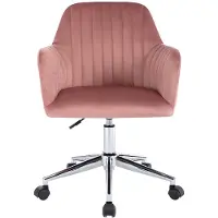 Vente-unique Bürostuhl höhenverstellbar - Samt - Rosa - ELEANA