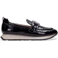 Hispanitas für Damen. HI254386 Kansas Rock Leder Mokassins schwarz (39), Wohnung, 1 bis 3 cm, Keine, Lässig