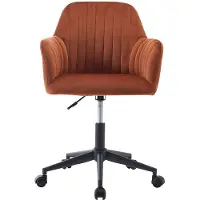 Vente-unique Bürostuhl - Velours - Terrakotta und Schwarz - Höhenverstellbar - ELEANA