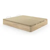 Vente-unique Bett-Set 180 x 200 cm, Bettkasten natur hell + 7-Zonen-Taschenfederkernmatratze mit integriertem Topper und Bambusbezug, Höhe 26 cm - MIREZA von NATUREA