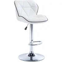Vente-unique Barhocker 2er-Set höhenverstellbar - Kunstleder - Weiß - CALVIN