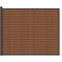 Vente-unique Bodenzaun Holzimitat 148 cm hoch - Set aus 9 koextrudierten Verbundlatten + 1 anthrazitfarbener Pfosten - PALIZO