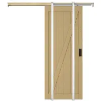 Vente-unique Versenkbare Schiebetür aus Holz und MDF - Natürliches Licht - H 205 x B 83 cm - BALERMA