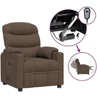 vidaXL Relaxsessel Elektrisch Braun Stoff