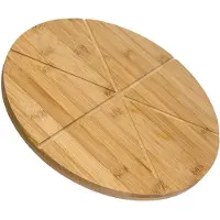 Intirilife Pizzabrett Pizzateller Schneidebrett 30.5 cm mit Führungsrillen in Braun | Gr.: onesize