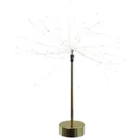 MARELIDA LED Stern Feuerwerk - Dekoleuchte - stehend - 90 warmweiße LED - H: 50cm - Timer - Batterie - gold