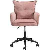 Vente-unique Bürostuhl höhenverstellbar - Cord - Rosa & Schwarz - BATARU