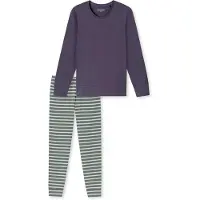 Schiesser Schlafanzug "Casual Essentials" 2 tlg. Baumwolle, Rundhalsausschnitt, langärmelig