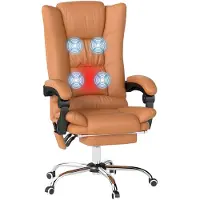 Vinsetto Massage-Bürostuhl-64L x 70B x 110-118H cm-Braun | Gr.: onesize