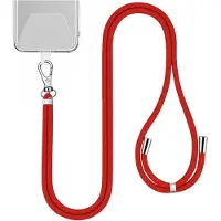 Jaym , Nylon Handykette 150cm für Smartphone mit universeller Befestigung, Rot