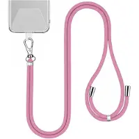 Jaym , Nylon Handykette 150cm für Smartphone mit universeller Befestigung, Rosa