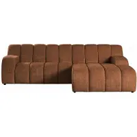 Vente-unique Ecksofa - Ecke rechts - Chenille Stoff Terrakotta - BELADON
