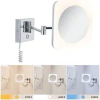 Paulmann Jora LED-Kosmetikspiegel, IP44, Schalter, silber - , Jora, Metallisch, für Badezimmer, Metall, Modern