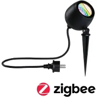 Paulmann Smart LED-Erdspießspot Kikolo, RGBW, anthrazit IP65 dimmbar, schwarz, Kunststoff, Smart Home Wegbeleuchtung Garten