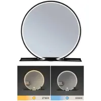 Paulmann Miro LED Illuminated Spiegel TW IP44 Amb. Mirror/Matt Schwarz - , Miro, Schwarz, für Badezimmer, Metall, Modern
