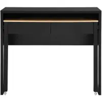 Vente-unique Konsolenschreibtisch ausziehbar mit 2 Schubladen - Schwarz & Holzfarben - LOAVIA