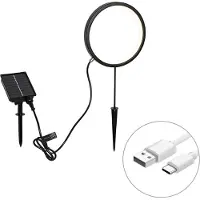 QAZQA - Modern Spitzenlicht Schwarz 50 cm Inkl. Wiederaufladbare und Solar LED IP65 - Adalind I Außenbeleuchtung - Stahl Rund - I (nicht austauschbare) LED