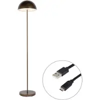 QAZQA Outdoor Stehleuchte Pilz DunkelBronze Wiederaufladbar Keira