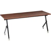 Beliani Schreibtisch Dunkelbraun u. Schwarz 180 x 60 cm Klappbar Faltbar mit Rollen Mobil Bürotisch für Homeoffice Büro Modernes Design