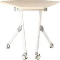 Beliani Schreibtisch Hellbraun MDF-Tischplatte u. Metallgestell 90x64 cm Modulsystem Klappbar Faltbar mit Rollen Mobil Bürotisch für Homeoffice Büro