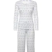 Hunkemoller Pyjamaset Jersey Fairisle Blau