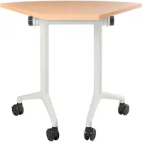 Beliani Schreibtisch Braun MDF-Tischplatte u. Metallgestell 90x64 cm Modulsystem Klappbar Faltbar mit Rollen Mobil Bürotisch für Homeoffice Büro