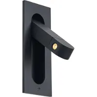 QAZQA Moderne Wandleuchte schwarz inkl. LED und USB-C-Anschluss - Hilton