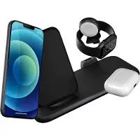 ZENS Kabellose Ladestation 4-in-1 - Aluminium Serie - Kabelloser Ladeständer + Apple Watch - Weiß