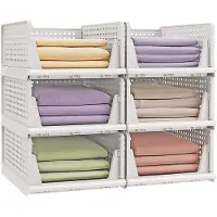 Songmics Stapelbare Schrank Organizer weiß LPC400WZ01