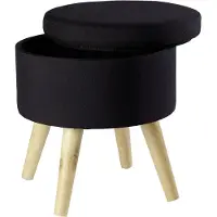 Echtwerk Hocker mit Stauraum Max EW-SH-0455 schwarz