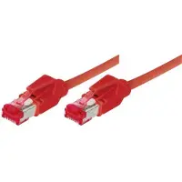 Tecline Patchkabel S/FTP, PiMF, Cat 6, rot, 1,0 m halogenfrei, mit Draka-Kabel und Hirosesteckern TM21 (bish