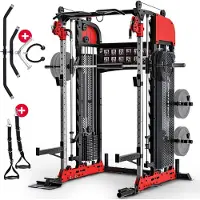 Sportstech SXM200 Smith Machine – Multifunctional, Power Rack, Kabelzug & Klimmzug, 140kg Trainingsgewicht