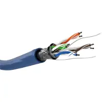 Goobay CAT 5e Netzwerkkabel, F/UTP, 100 m, blau Kupferkaschierter Aluminiumleiter (CCA), AWG 26/7 (stranded), PVC-Kabelmantel
