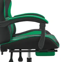 vidaXL Gaming-Stuhl mit Fußstütze Schwarz und Grün Kunstleder