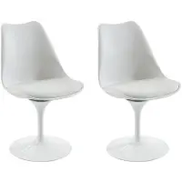 Vente-unique Stuhl 2er-Set - Polypropylen & Metall - Weiß - XAFY